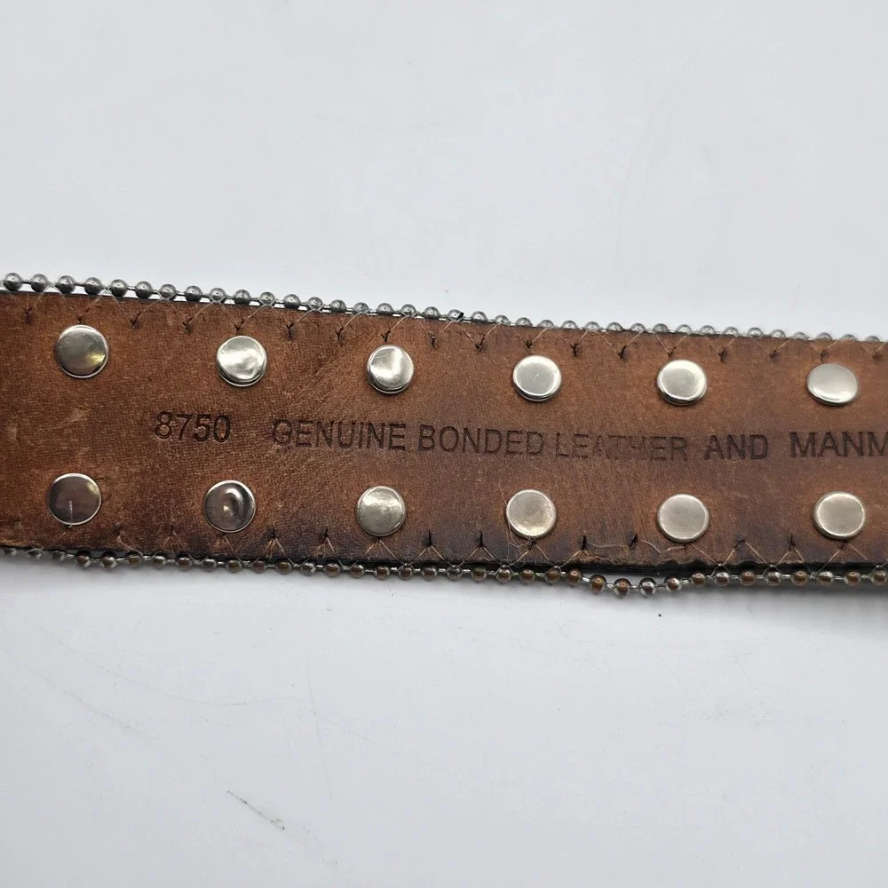 Unbranded Western Belt Womens XL‎ Brown Rhinestone Bling Croc Embossed Cowgirl